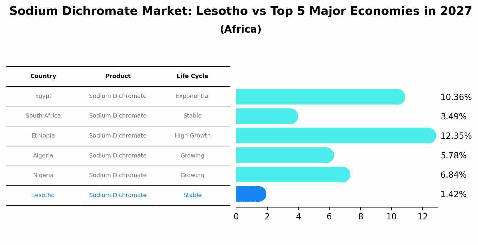 Sodium Dichromate Market: Lesotho vs Top 5 Major Economies in 2027 (Africa)