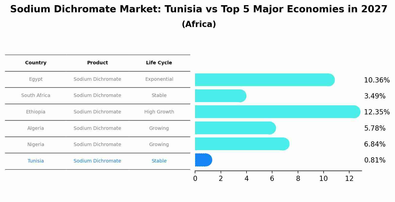 Sodium Dichromate Market: Tunisia vs Top 5 Major Economies in 2027 (Africa)