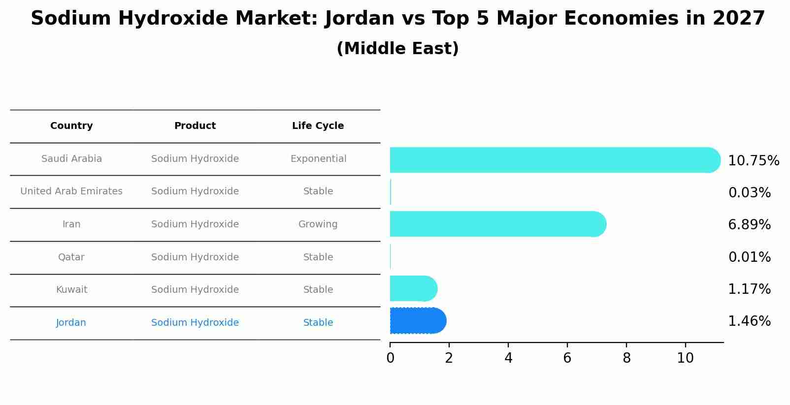 Sodium Hydroxide Market: Jordan vs Top 5 Major Economies in 2027 (Middle East)