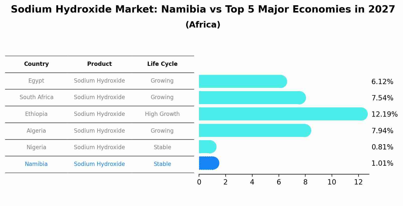 Sodium Hydroxide Market: Namibia vs Top 5 Major Economies in 2027 (Africa)