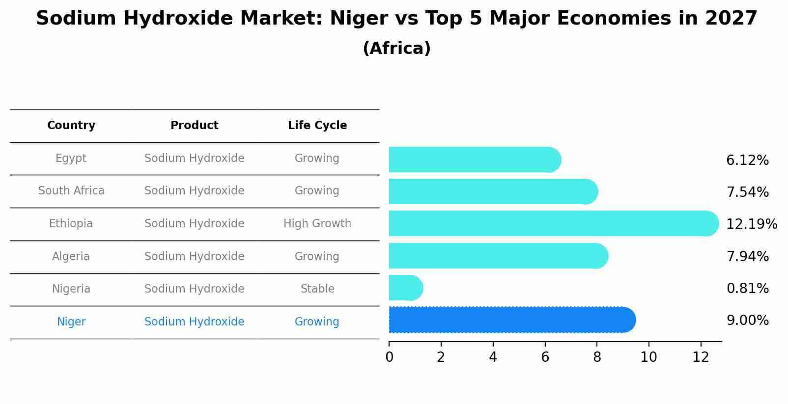 Sodium Hydroxide Market: Niger vs Top 5 Major Economies in 2027 (Africa)