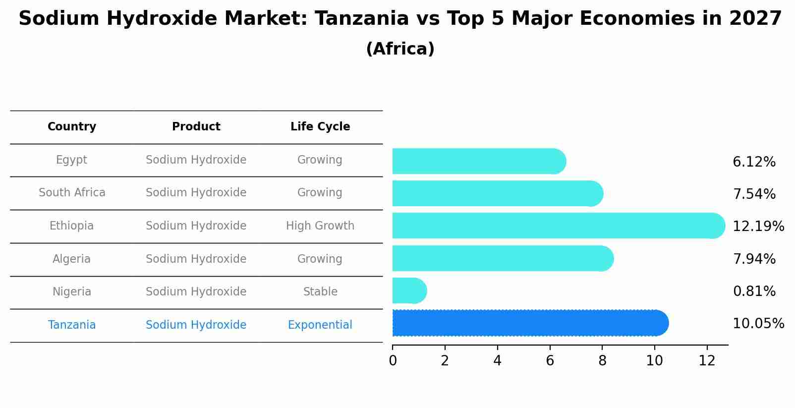 Sodium Hydroxide Market: Tanzania vs Top 5 Major Economies in 2027 (Africa)