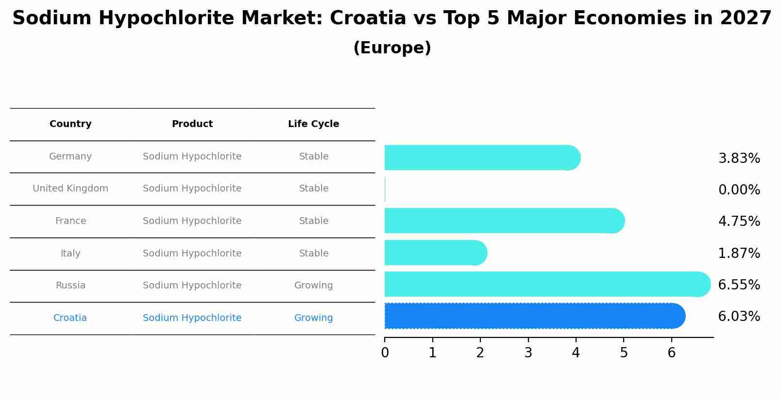 Sodium Hypochlorite Market: Croatia vs Top 5 Major Economies in 2027 (Europe)