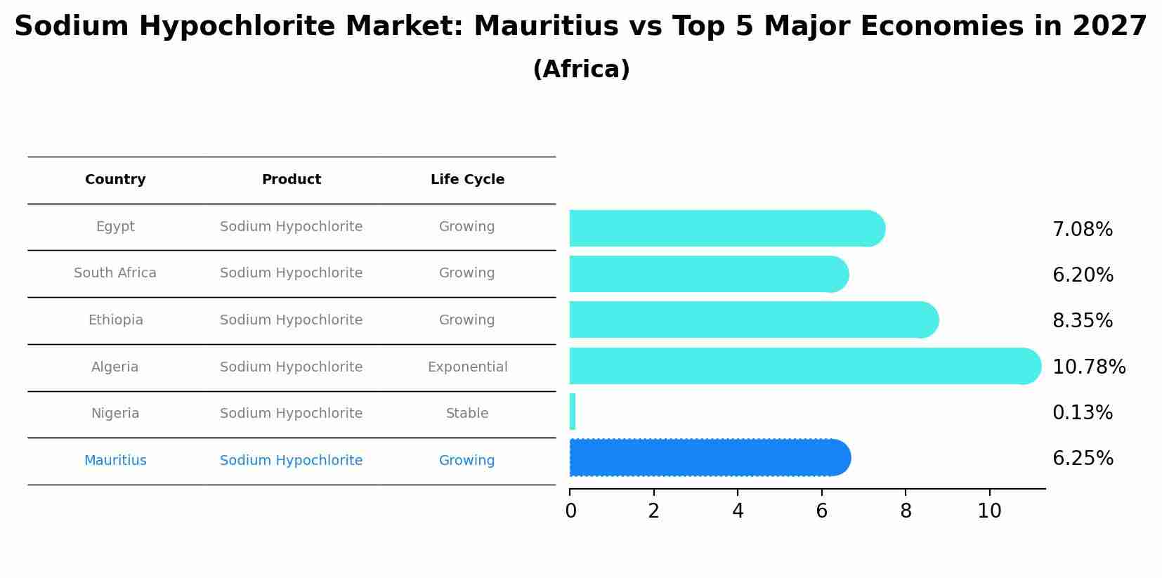 Sodium Hypochlorite Market: Mauritius vs Top 5 Major Economies in 2027 (Africa)