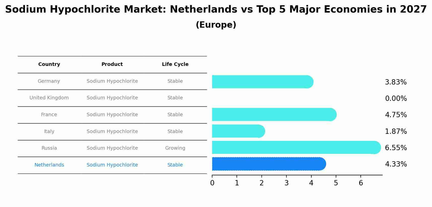 Sodium Hypochlorite Market: Netherlands vs Top 5 Major Economies in 2027 (Europe)