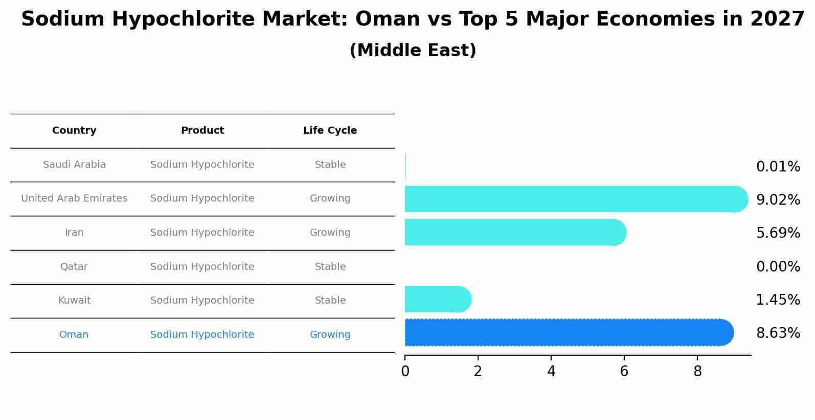 Sodium Hypochlorite Market: Oman vs Top 5 Major Economies in 2027 (Middle East)