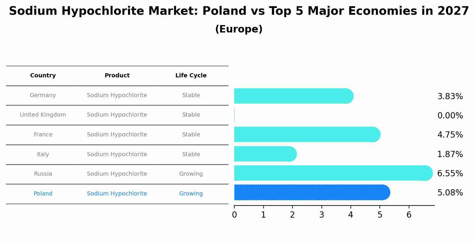 Sodium Hypochlorite Market: Poland vs Top 5 Major Economies in 2027 (Europe)