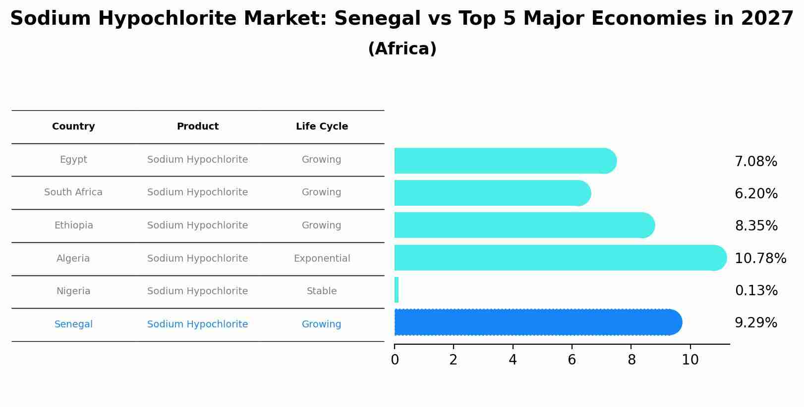 Sodium Hypochlorite Market: Senegal vs Top 5 Major Economies in 2027 (Africa)