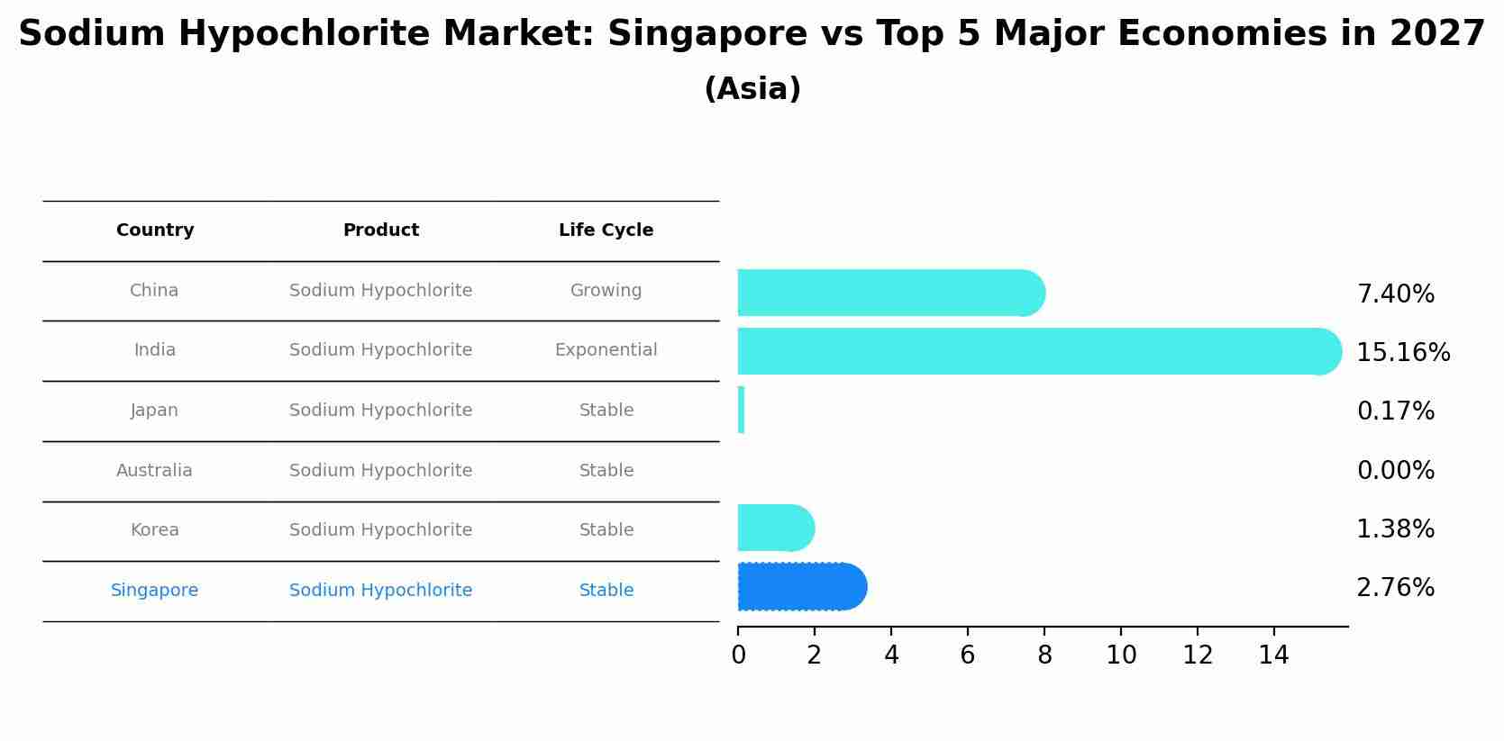 Sodium Hypochlorite Market: Singapore vs Top 5 Major Economies in 2027 (Asia)