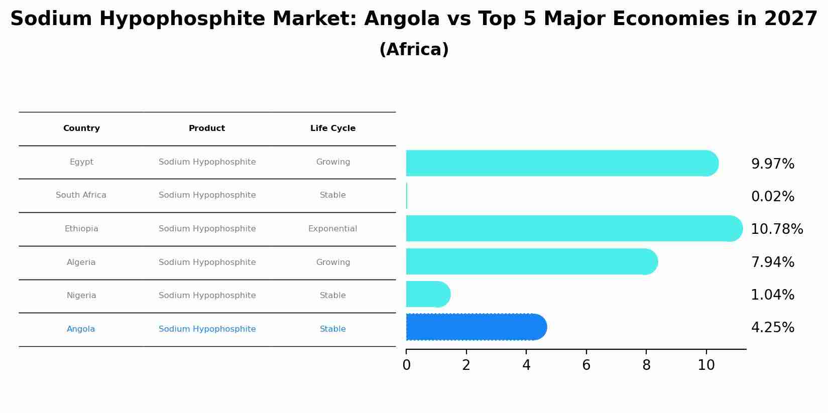 Sodium Hypophosphite Market: Angola vs Top 5 Major Economies in 2027 (Africa)