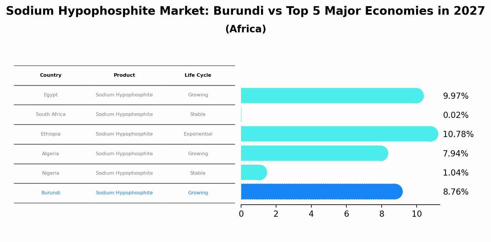 Sodium Hypophosphite Market: Burundi vs Top 5 Major Economies in 2027 (Africa)