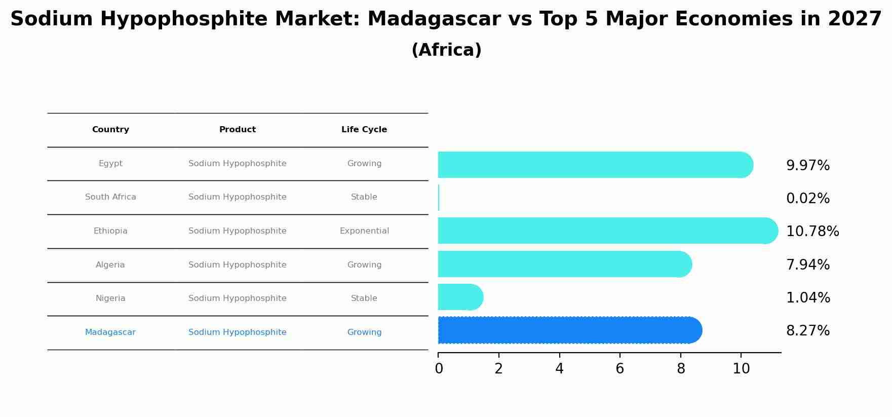 Sodium Hypophosphite Market: Madagascar vs Top 5 Major Economies in 2027 (Africa)