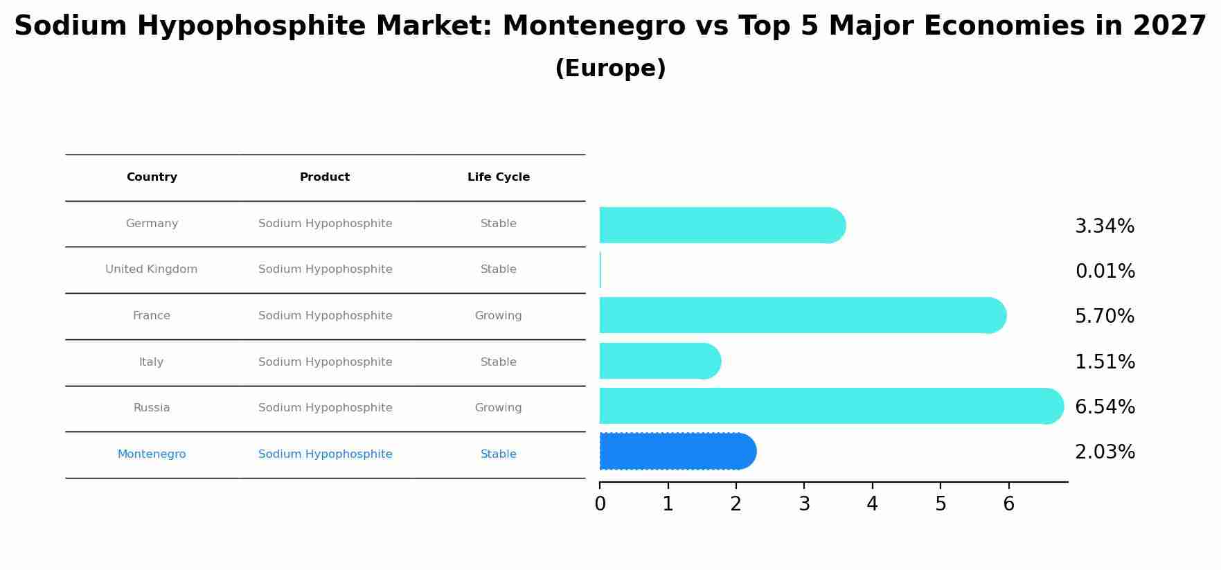 Sodium Hypophosphite Market: Montenegro vs Top 5 Major Economies in 2027 (Europe)