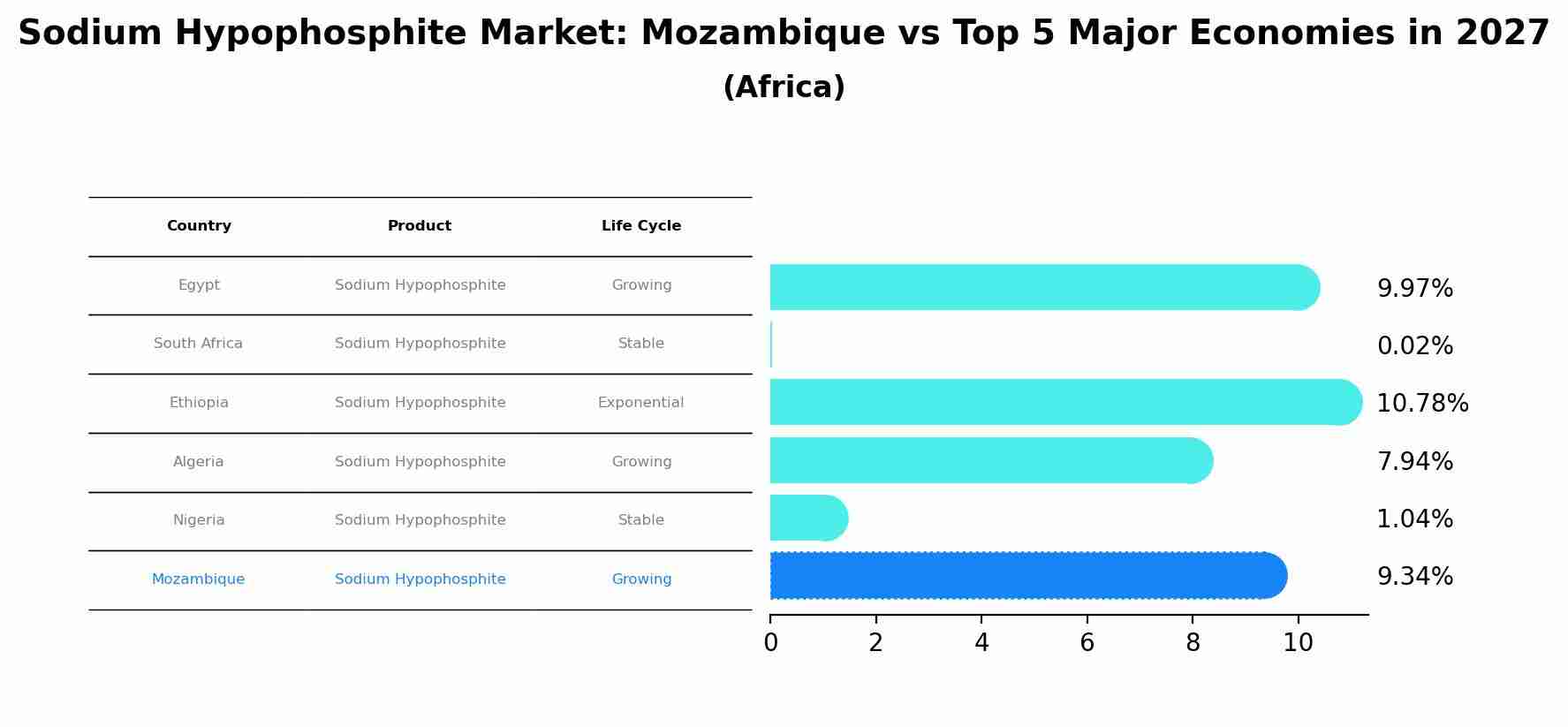 Sodium Hypophosphite Market: Mozambique vs Top 5 Major Economies in 2027 (Africa)
