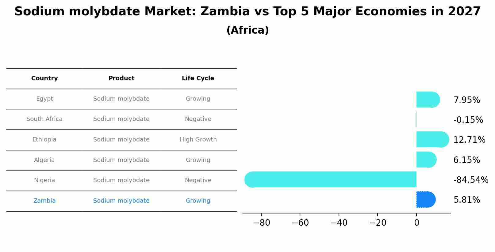 Sodium molybdate Market: Zambia vs Top 5 Major Economies in 2027 (Africa)
