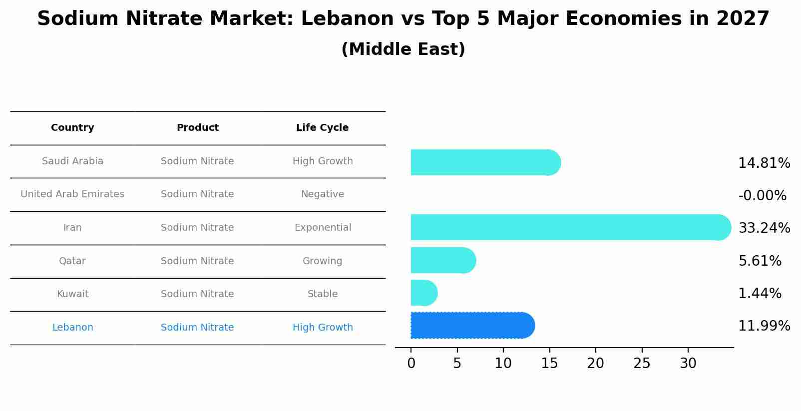 Sodium Nitrate Market: Lebanon vs Top 5 Major Economies in 2027 (Middle East)