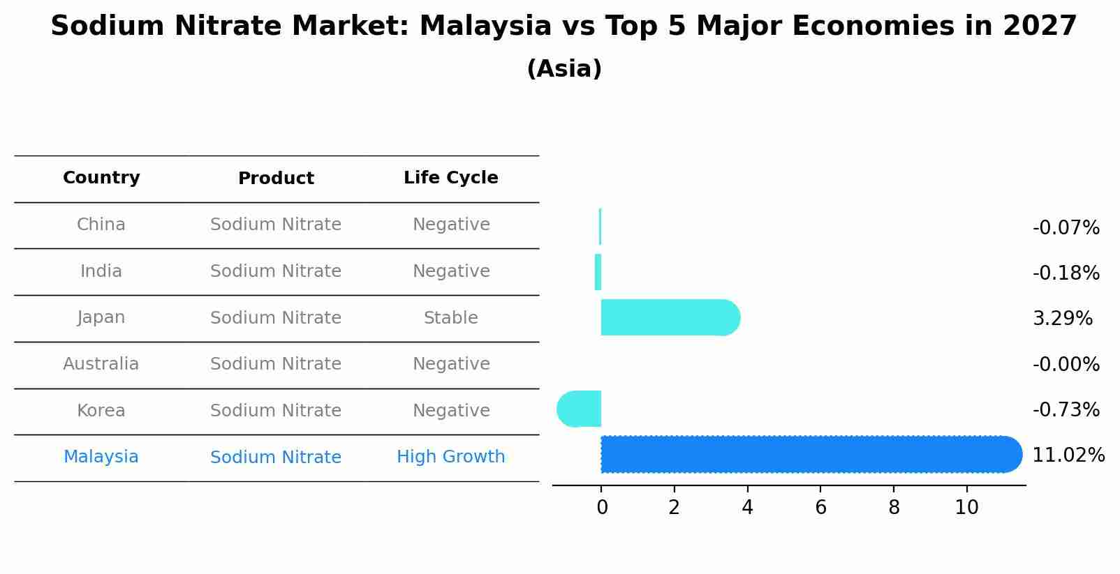 Sodium Nitrate Market: Malaysia vs Top 5 Major Economies in 2027 (Asia)