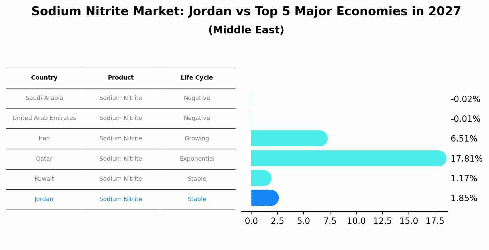 Sodium Nitrite Market: Jordan vs Top 5 Major Economies in 2027 (Middle East)