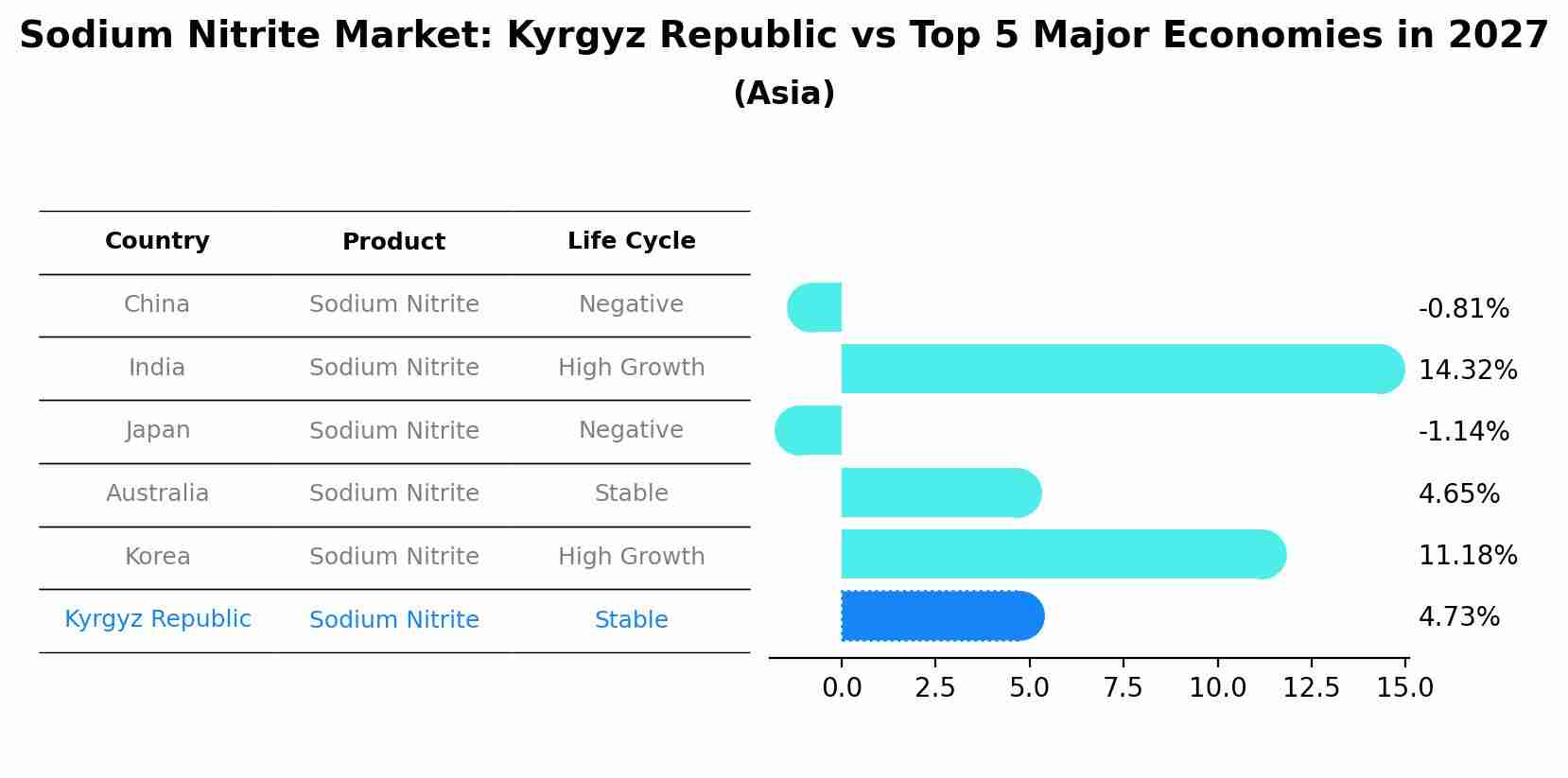 Sodium Nitrite Market: Kyrgyz Republic vs Top 5 Major Economies in 2027 (Asia)