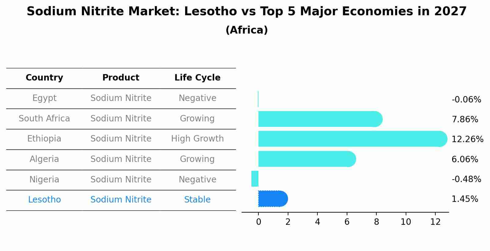 Sodium Nitrite Market: Lesotho vs Top 5 Major Economies in 2027 (Africa)
