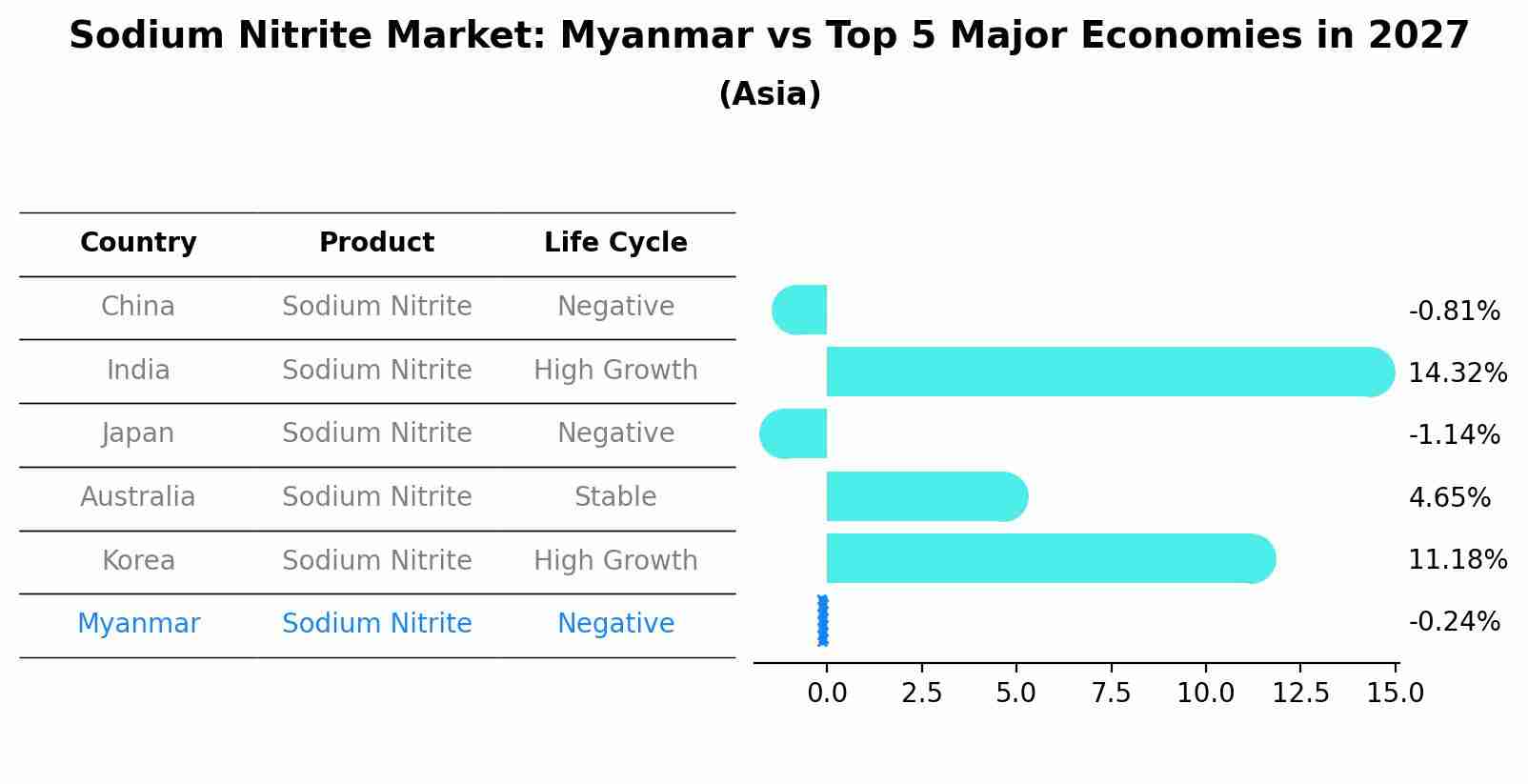Sodium Nitrite Market: Myanmar vs Top 5 Major Economies in 2027 (Asia)