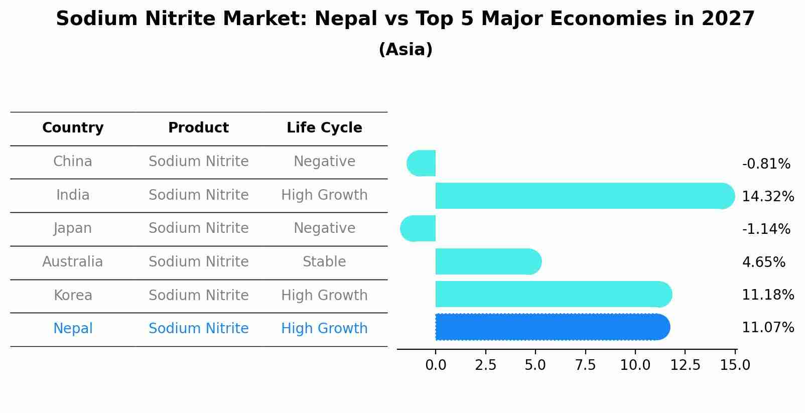 Sodium Nitrite Market: Nepal vs Top 5 Major Economies in 2027 (Asia)