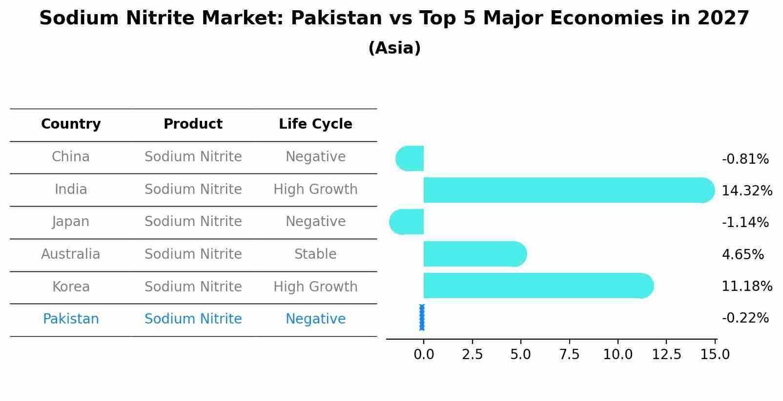Sodium Nitrite Market: Pakistan vs Top 5 Major Economies in 2027 (Asia)