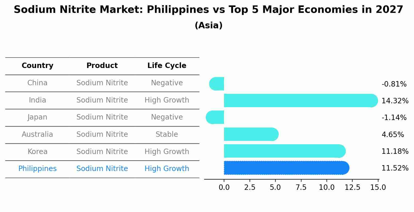 Sodium Nitrite Market: Philippines vs Top 5 Major Economies in 2027 (Asia)