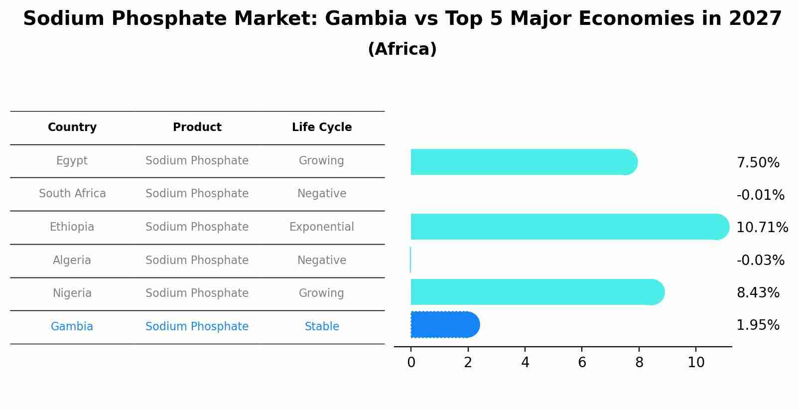 Sodium Phosphate Market: Gambia vs Top 5 Major Economies in 2027 (Africa)