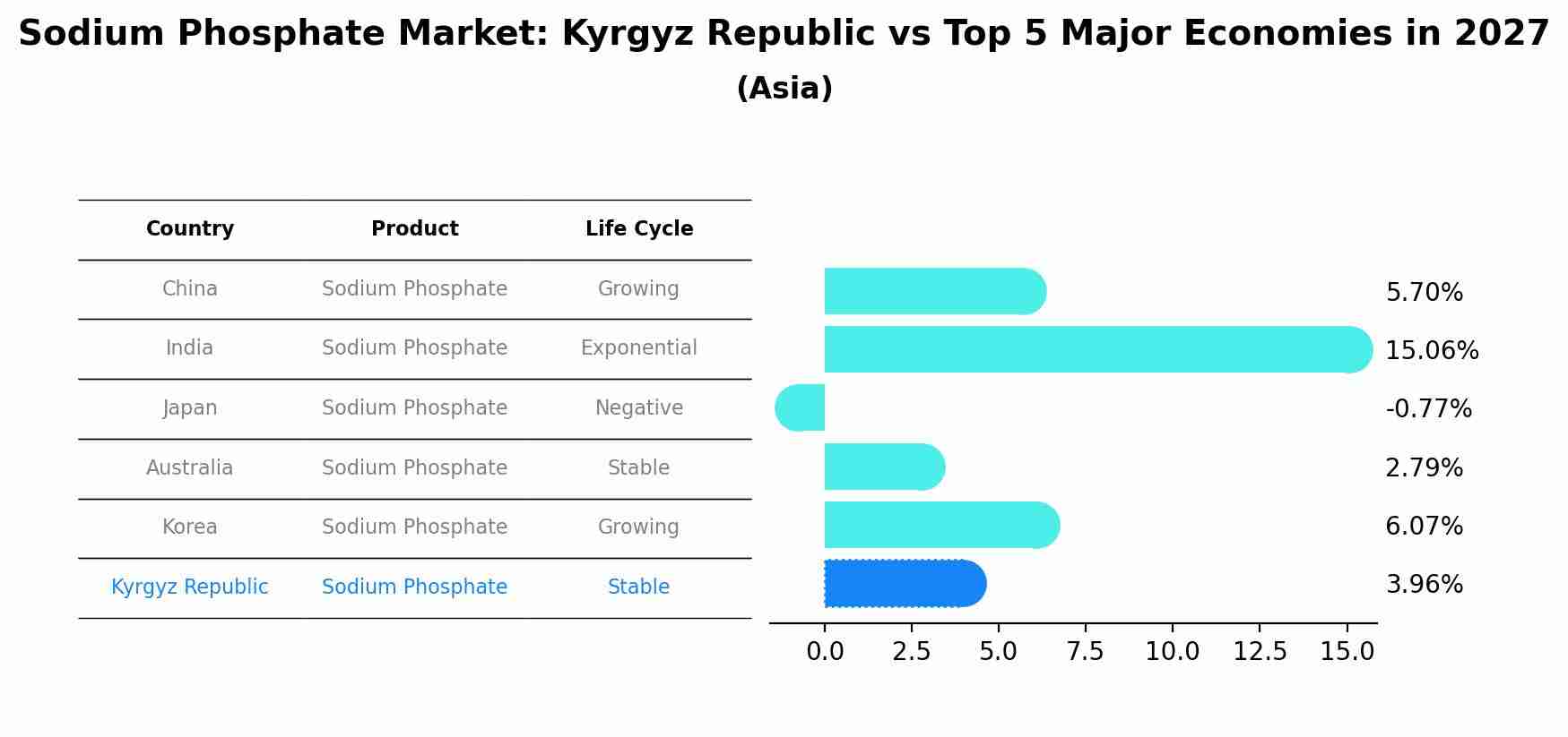 Sodium Phosphate Market: Kyrgyz Republic vs Top 5 Major Economies in 2027 (Asia)