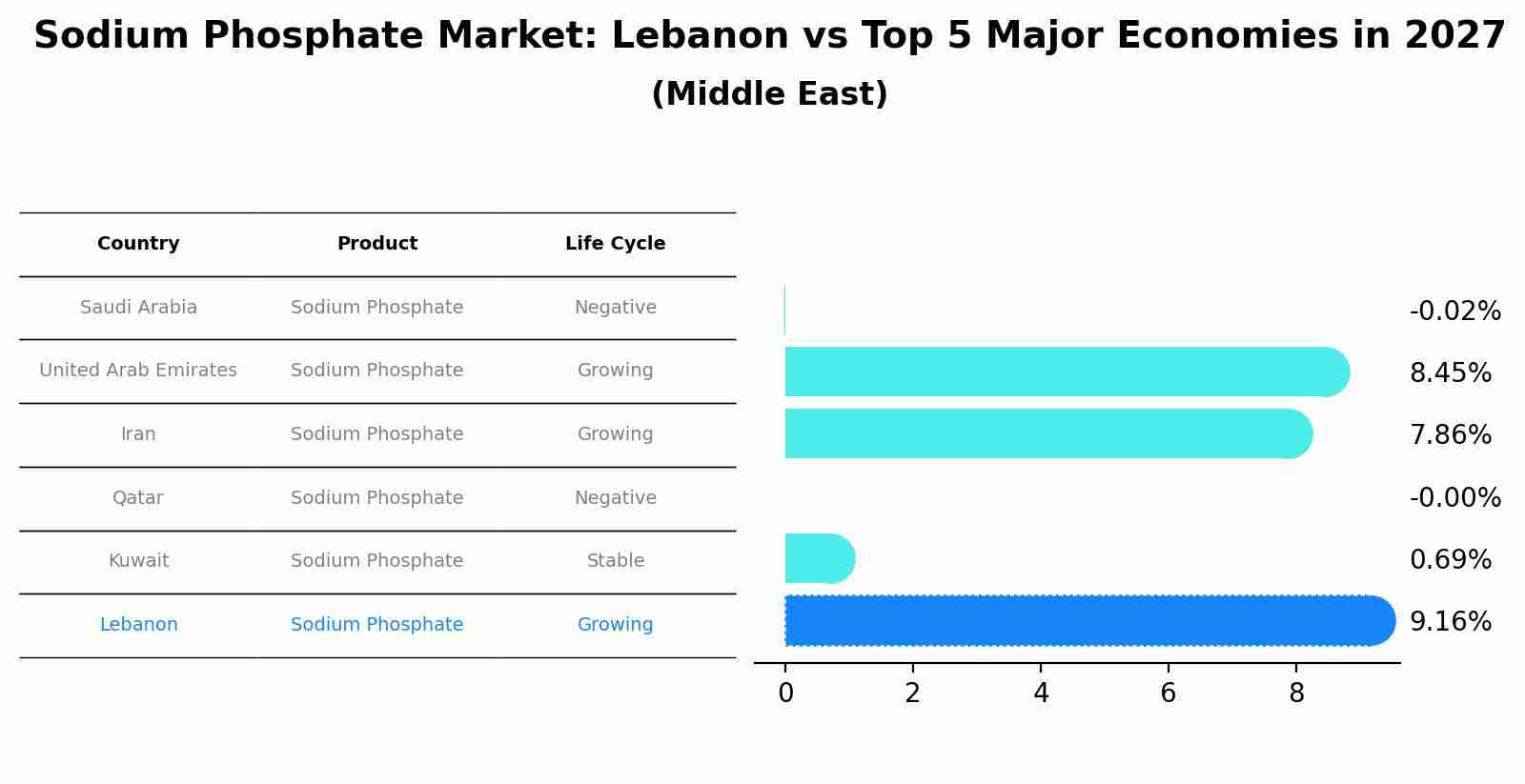 Sodium Phosphate Market: Lebanon vs Top 5 Major Economies in 2027 (Middle East)
