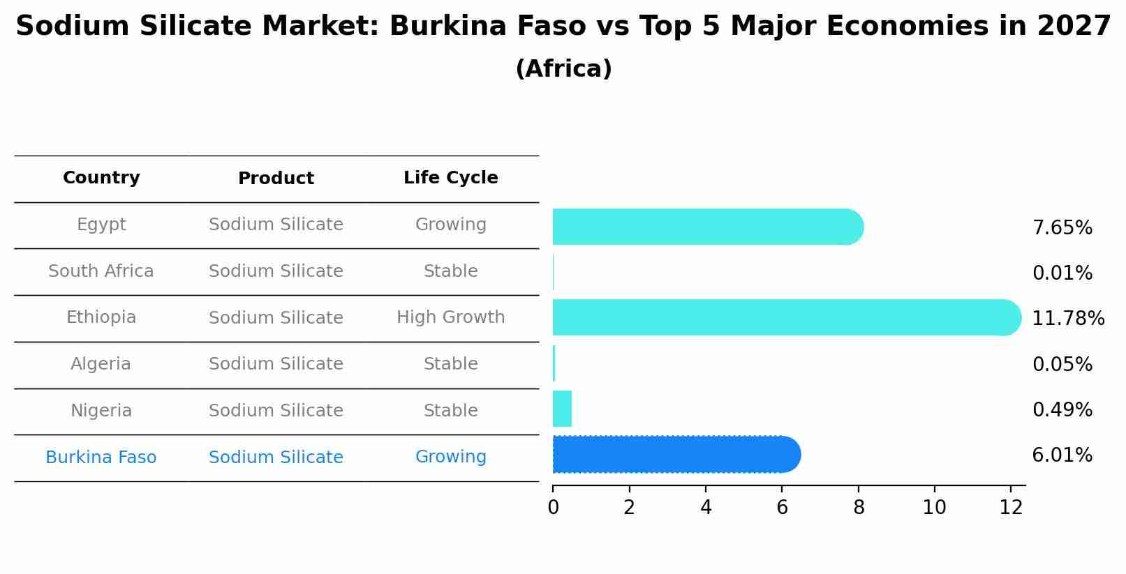 Sodium Silicate Market: Burkina Faso vs Top 5 Major Economies in 2027 (Africa)