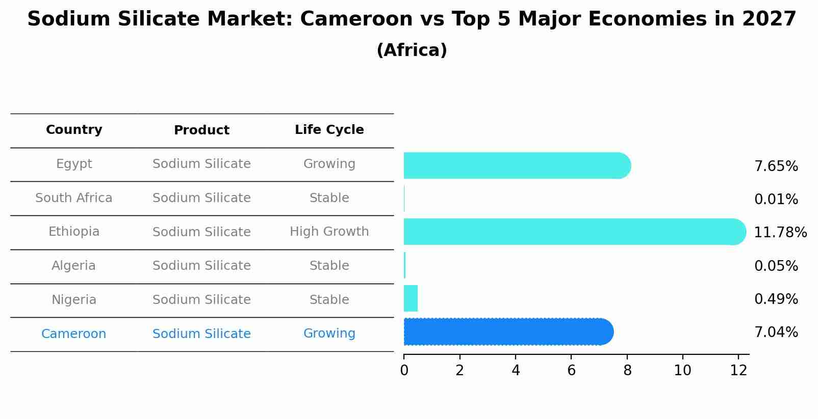Sodium Silicate Market: Cameroon vs Top 5 Major Economies in 2027 (Africa)