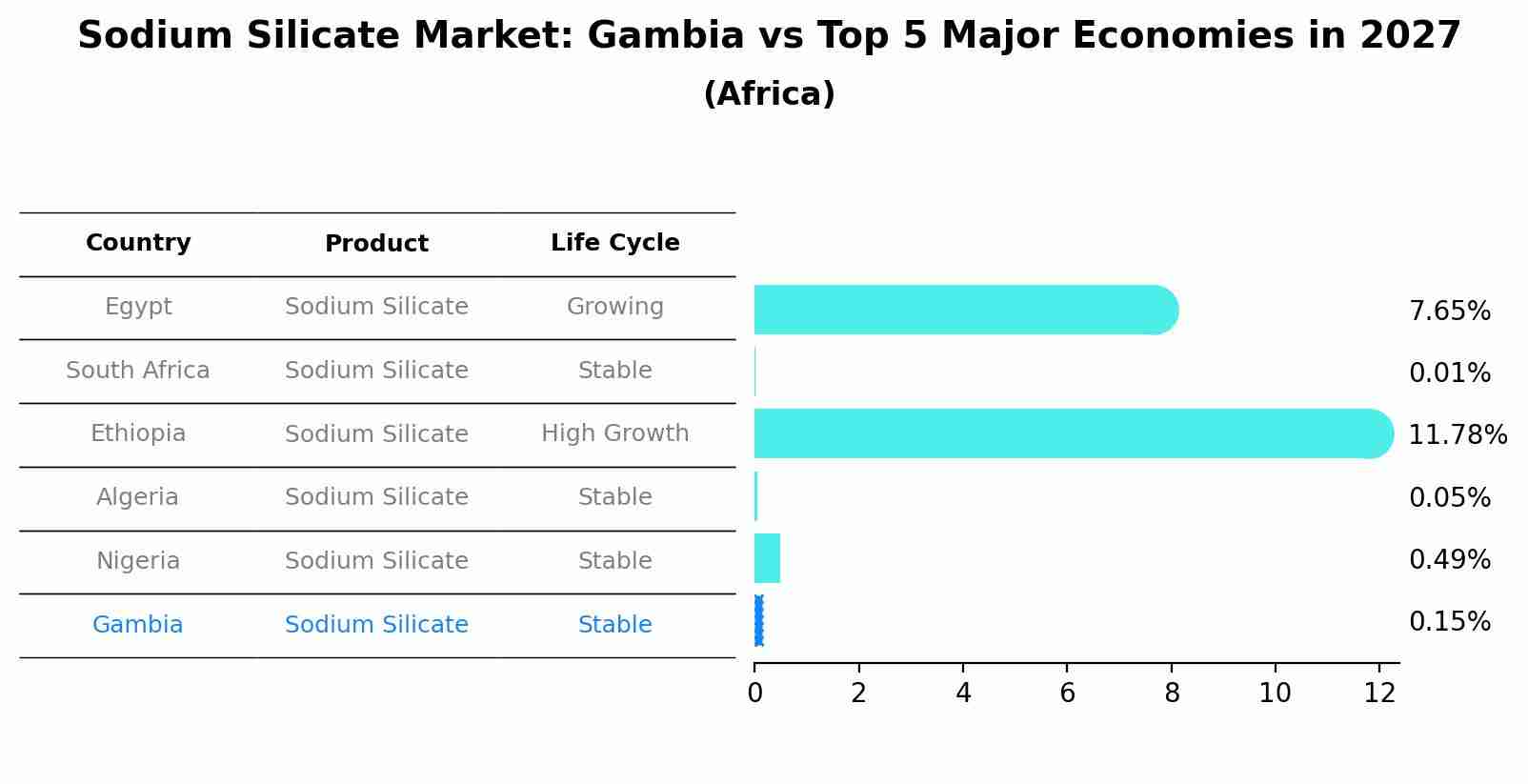 Sodium Silicate Market: Gambia vs Top 5 Major Economies in 2027 (Africa)