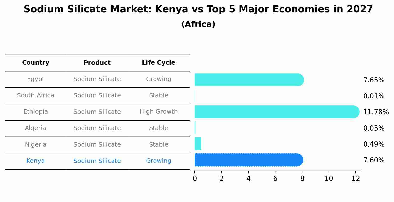 Sodium Silicate Market: Kenya vs Top 5 Major Economies in 2027 (Africa)