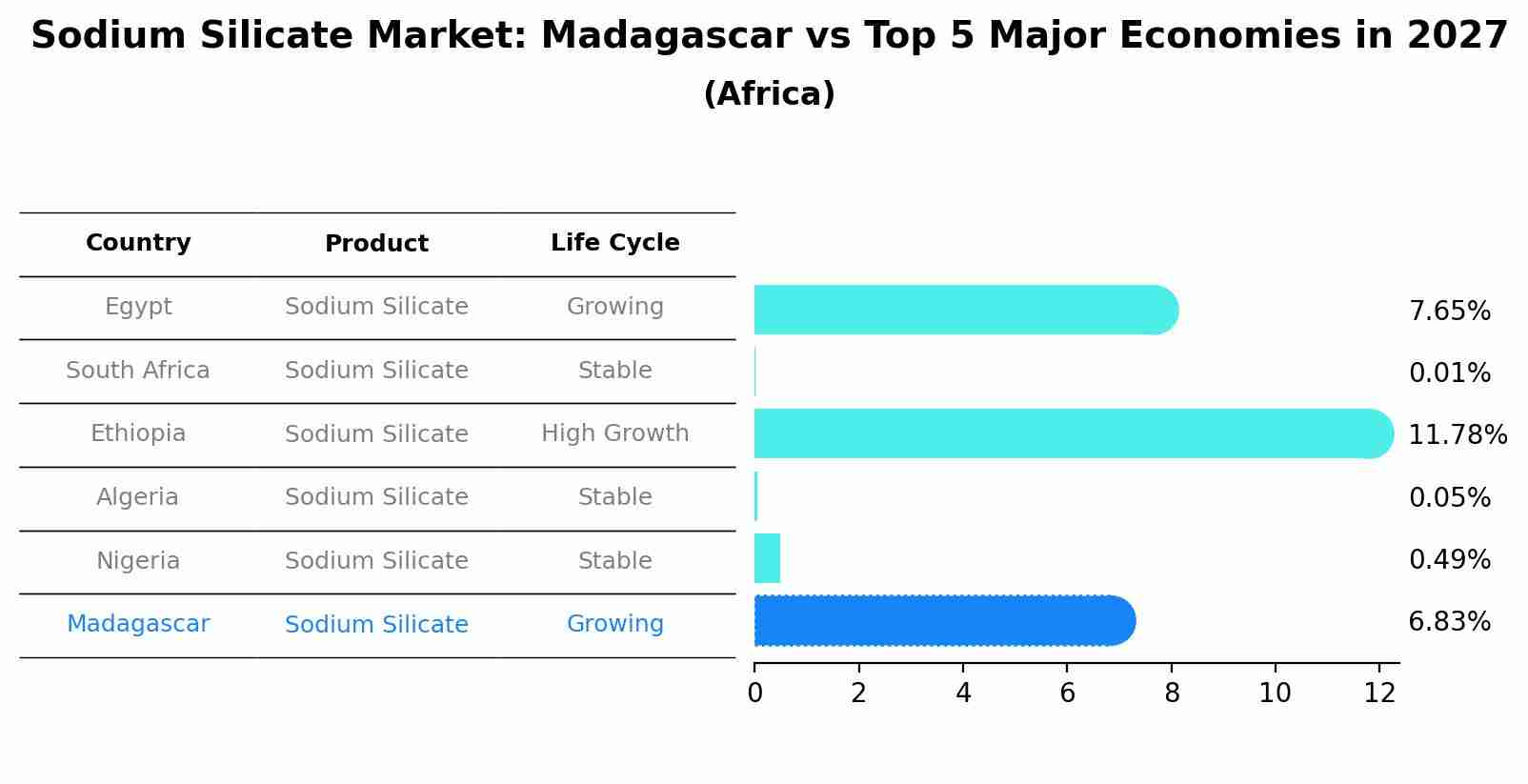 Sodium Silicate Market: Madagascar vs Top 5 Major Economies in 2027 (Africa)
