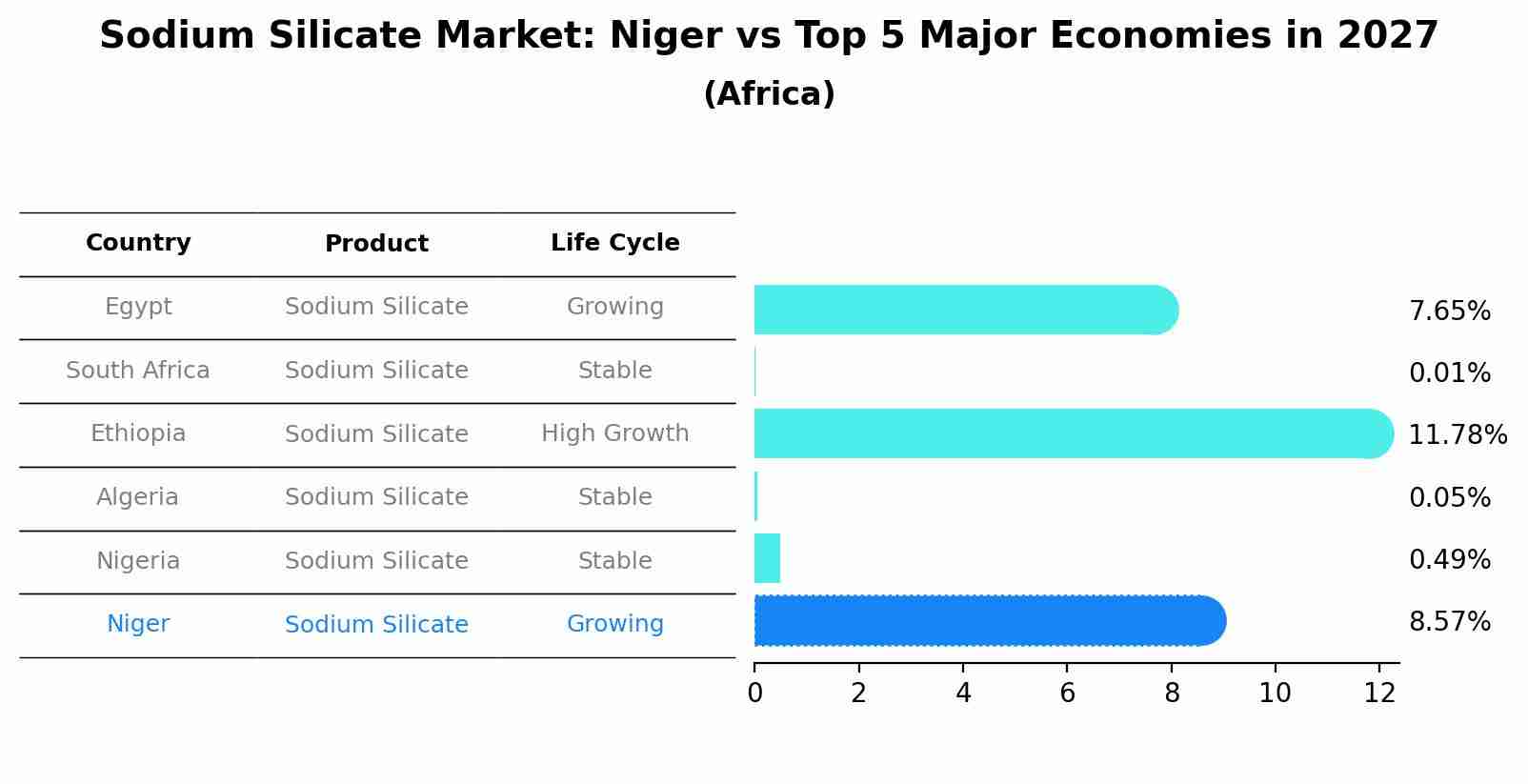 Sodium Silicate Market: Niger vs Top 5 Major Economies in 2027 (Africa)