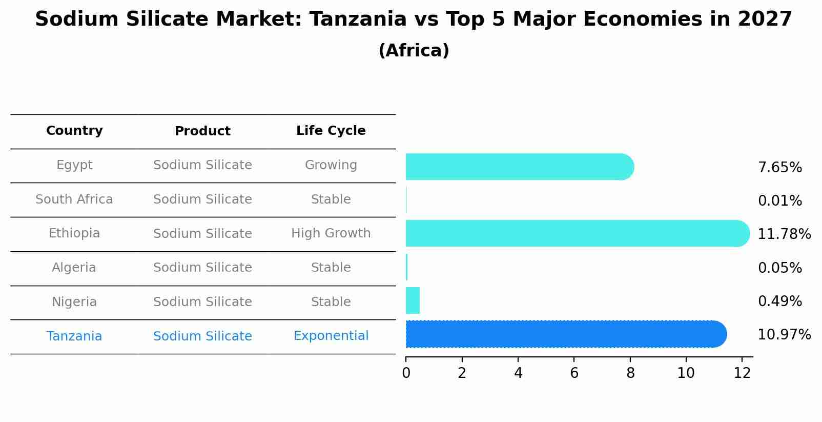 Sodium Silicate Market: Tanzania vs Top 5 Major Economies in 2027 (Africa)