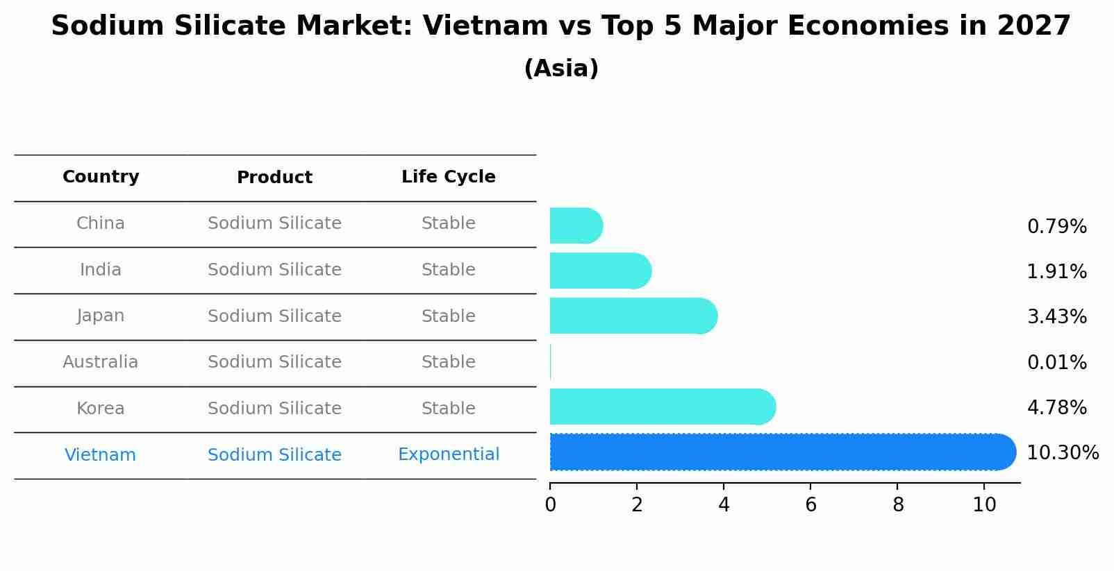 Sodium Silicate Market: Vietnam vs Top 5 Major Economies in 2027 (Asia)