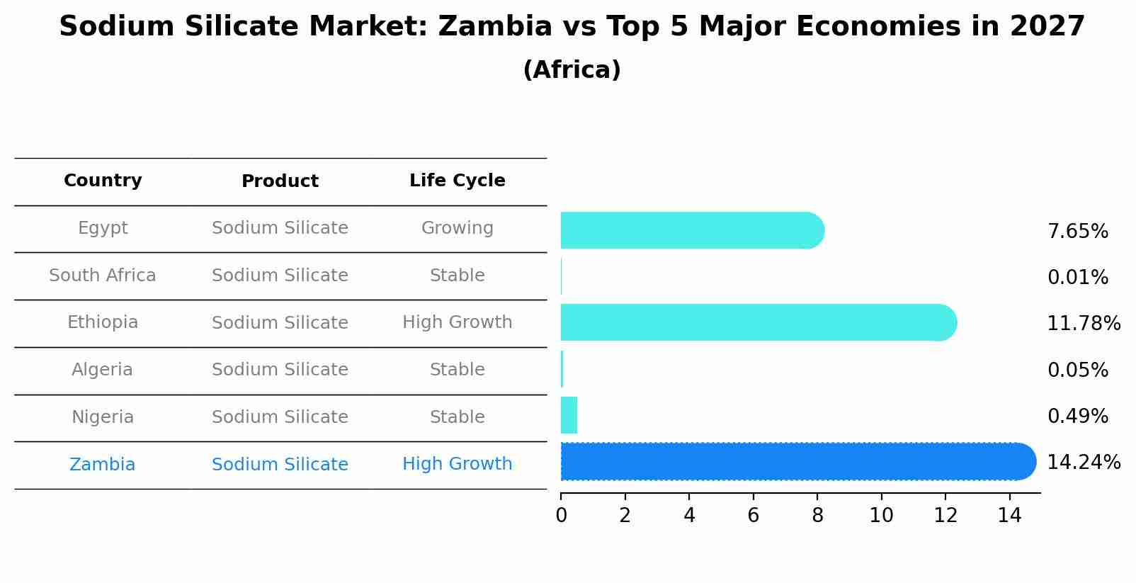 Sodium Silicate Market: Zambia vs Top 5 Major Economies in 2027 (Africa)