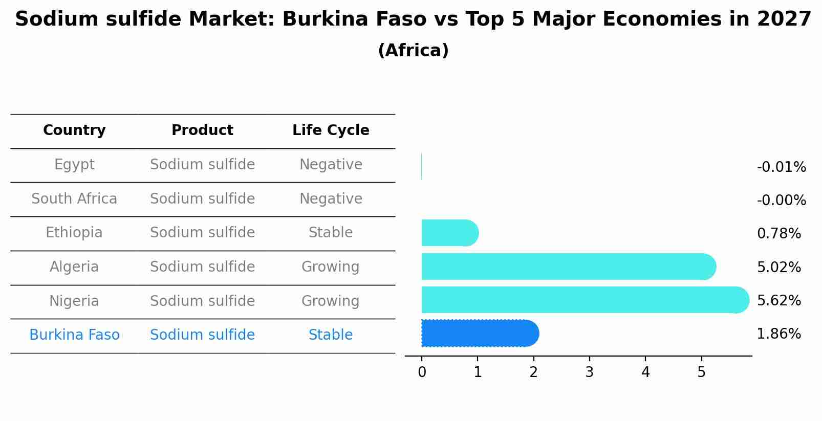 Sodium sulfide Market: Burkina Faso vs Top 5 Major Economies in 2027 (Africa)