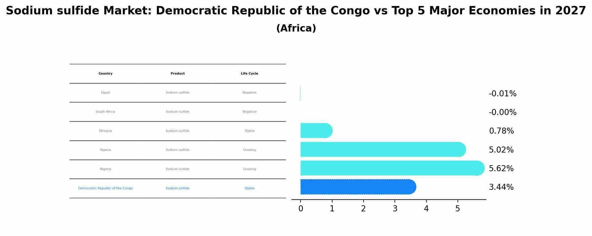 Sodium sulfide Market: Democratic Republic of the Congo vs Top 5 Major Economies in 2027 (Africa)