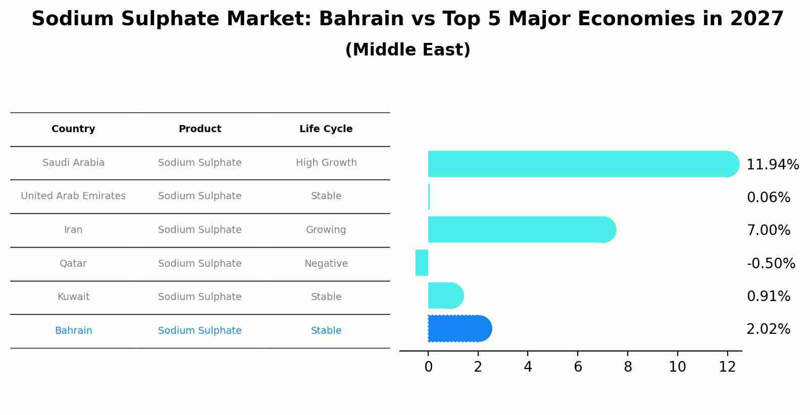 Sodium Sulphate Market: Bahrain vs Top 5 Major Economies in 2027 (Middle East)