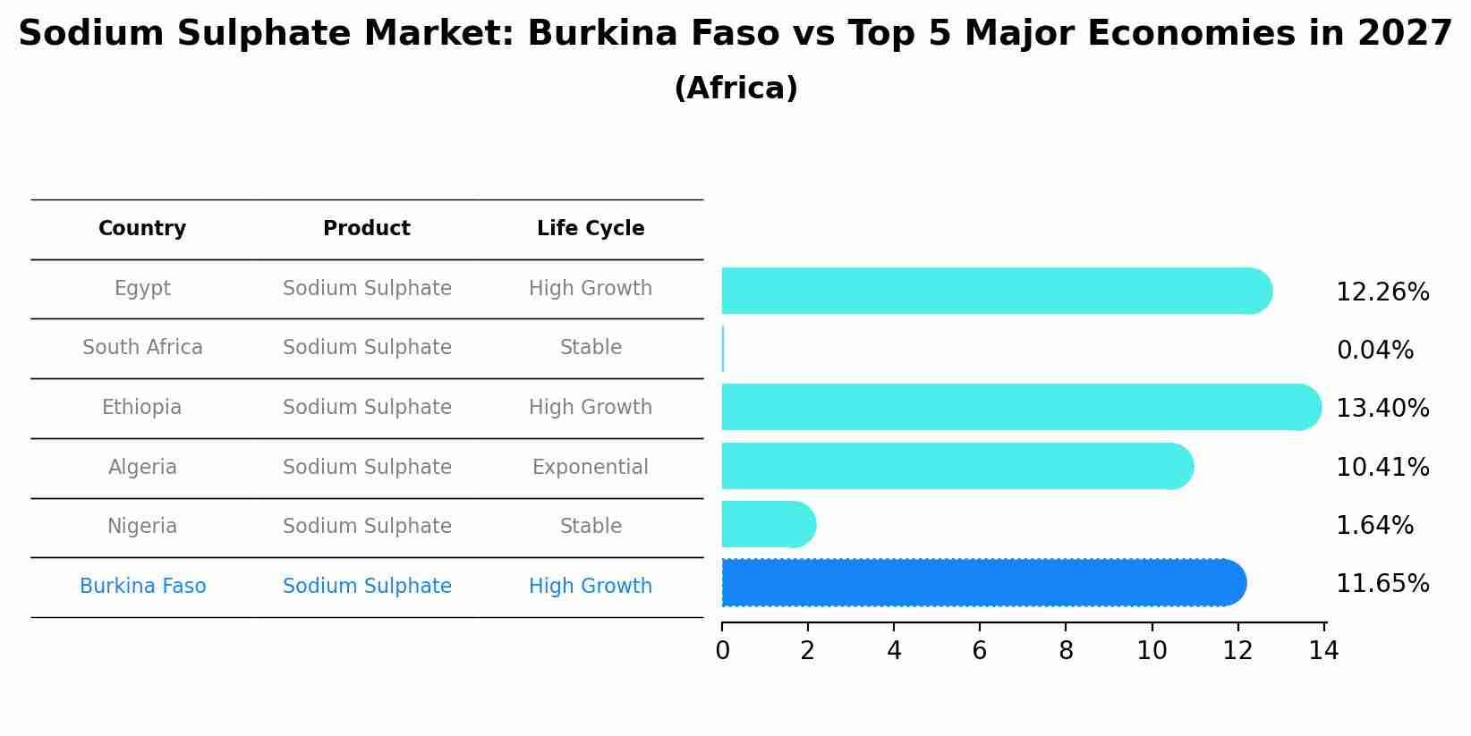 Sodium Sulphate Market: Burkina Faso vs Top 5 Major Economies in 2027 (Africa)