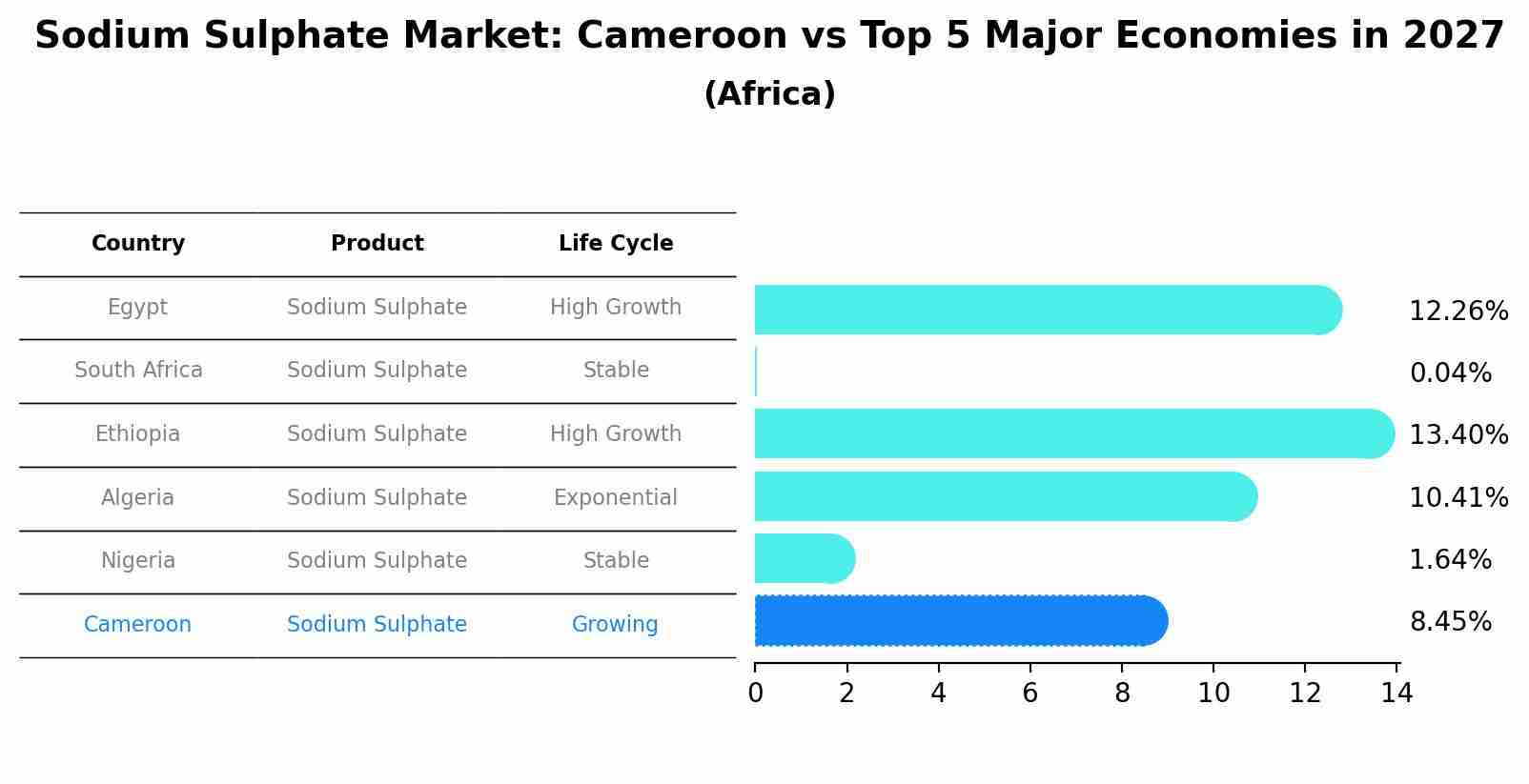 Sodium Sulphate Market: Cameroon vs Top 5 Major Economies in 2027 (Africa)