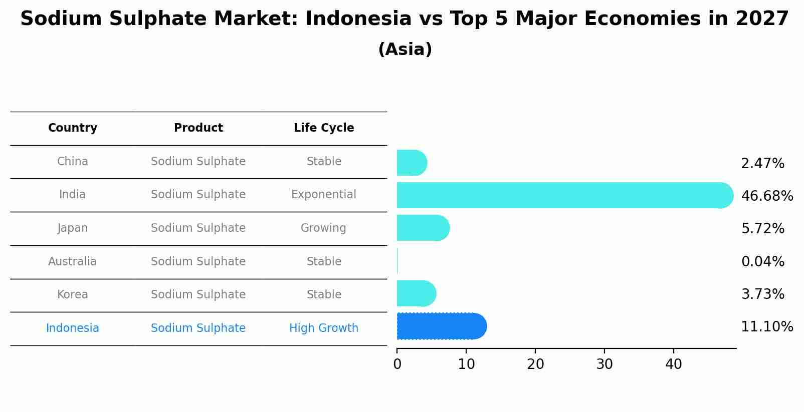 Sodium Sulphate Market: Indonesia vs Top 5 Major Economies in 2027 (Asia)