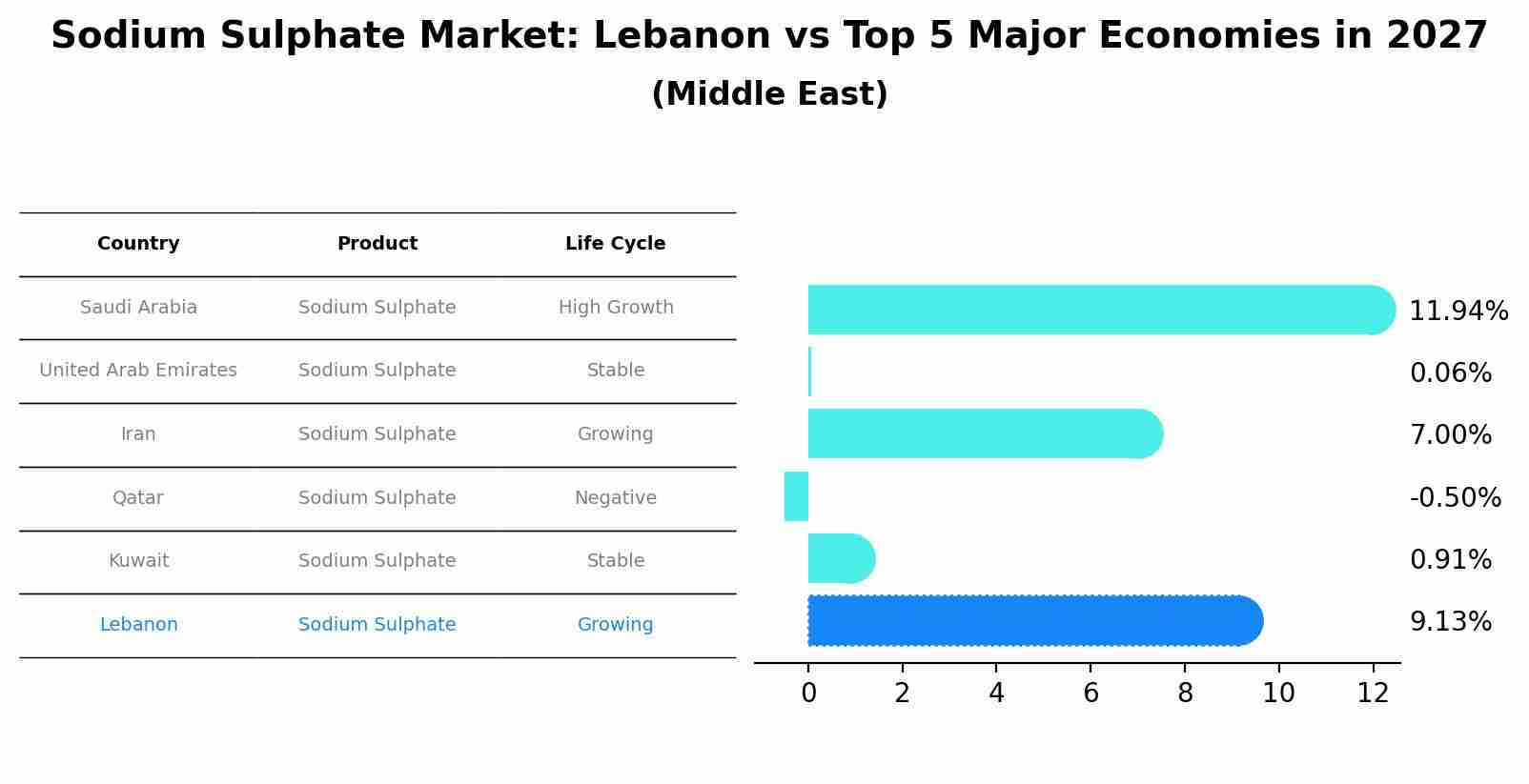 Sodium Sulphate Market: Lebanon vs Top 5 Major Economies in 2027 (Middle East)