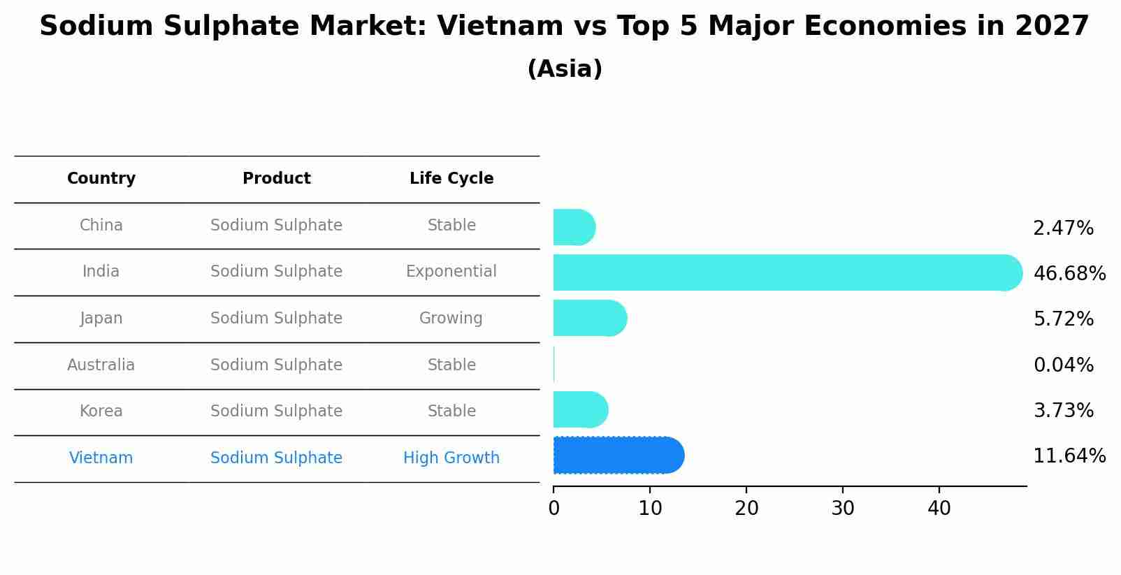 Sodium Sulphate Market: Vietnam vs Top 5 Major Economies in 2027 (Asia)