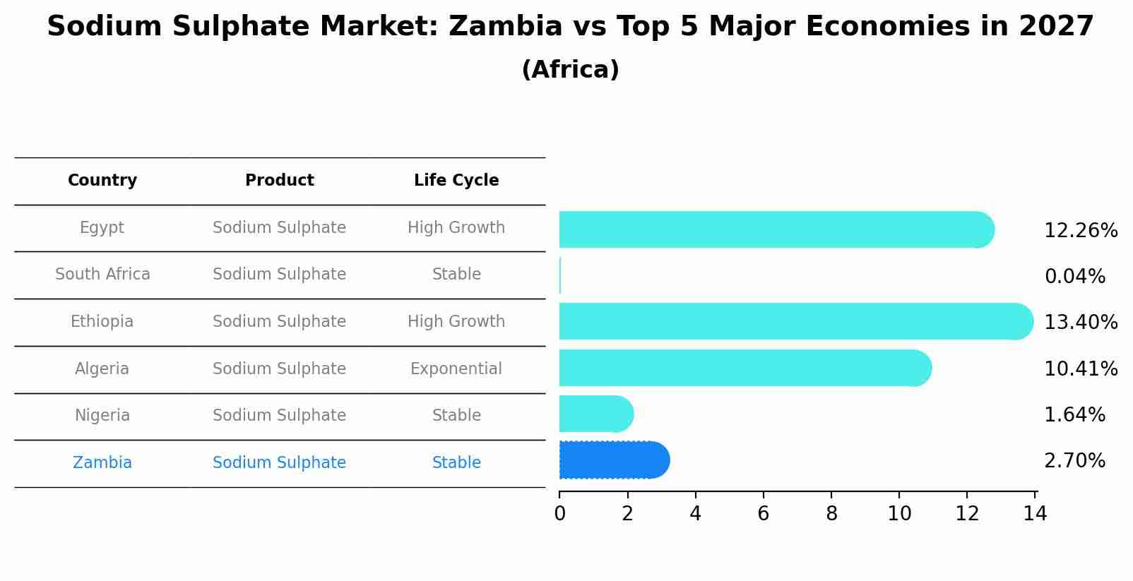 Sodium Sulphate Market: Zambia vs Top 5 Major Economies in 2027 (Africa)