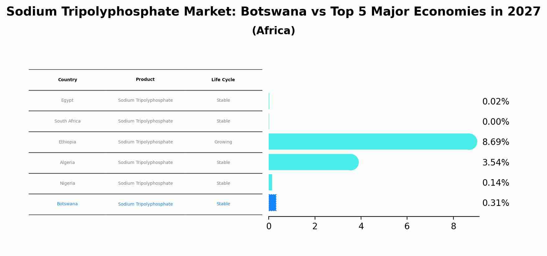 Sodium Tripolyphosphate Market: Botswana vs Top 5 Major Economies in 2027 (Africa)